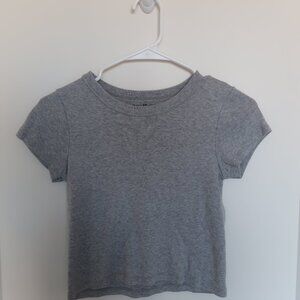 Brandy Melville Gray Cropped T-Shirt